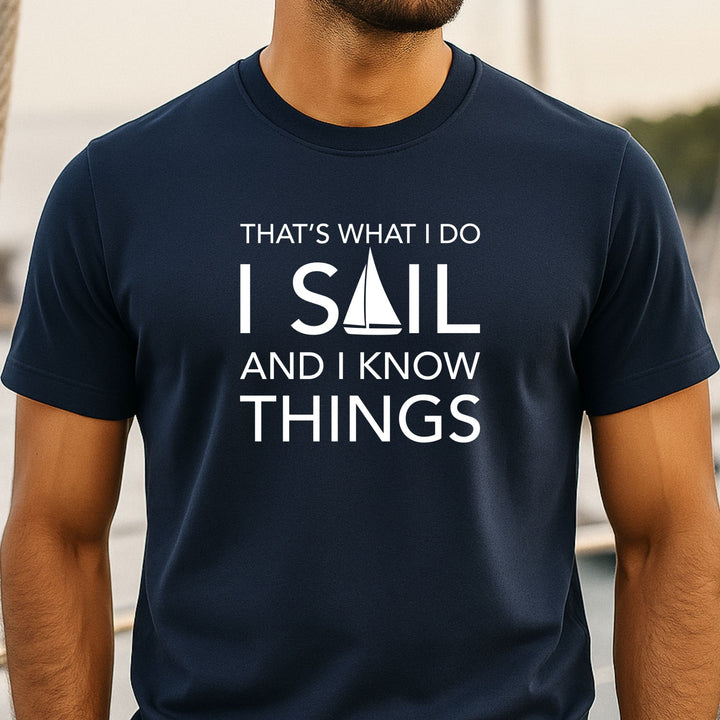 Ik zeil en ik weet dingen - Unisex Premium Biologisch Shirt