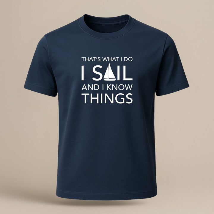 Ik zeil en ik weet dingen - Unisex Premium Biologisch Shirt