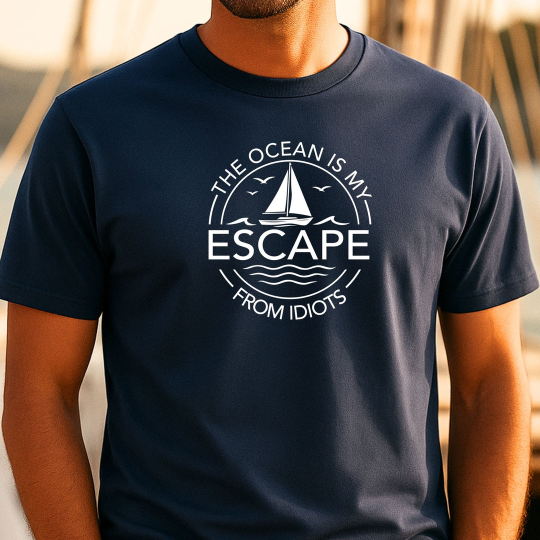 De Oceaan is mijn Ontsnapping van Idioten. - Unisex Premium Bio Shirt